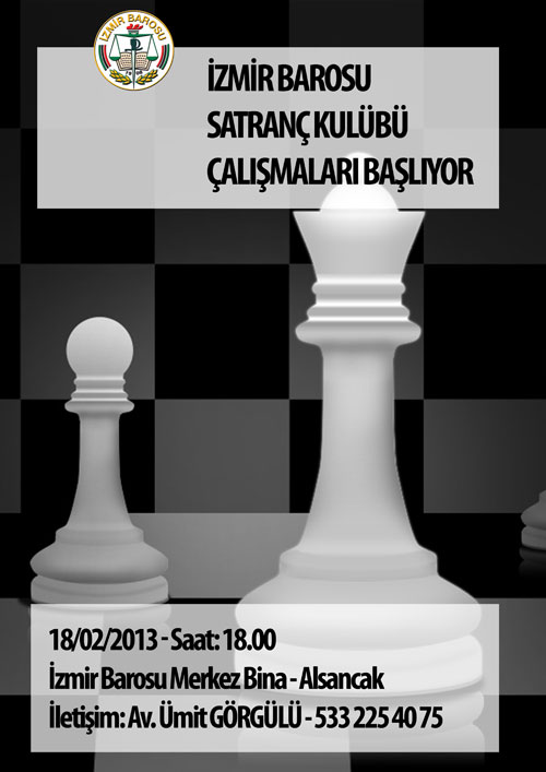 İzmir Barosu Satranç Kulübü Çalışmaları Başlıyor
