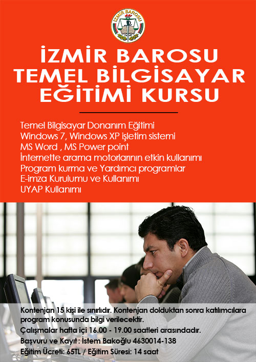 İzmir Barosu Temel Bilgisayar Eğitimi