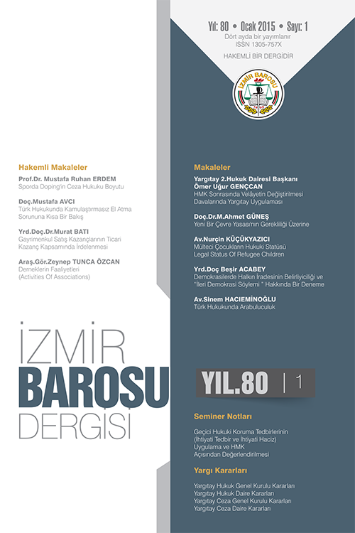 İzmir Barosu Dergisi'nin 2015-1 Sayısı Yayınlandı