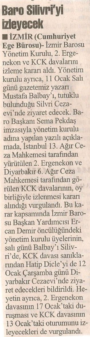 Cumhuriyet / 09.01.2011